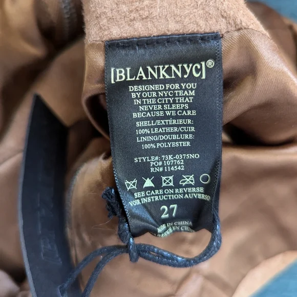 NWT [BLANKNYC] Almond Real Suede Moto Mini Skirt - Size 27 - Picture 6 of 6